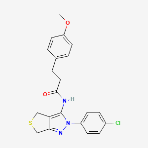 N-[2-(4-chlorophenyl)-4,6-dihydrothieno[3,4-c]pyrazol-3-yl]-3-(4-methoxyphenyl)propanamide