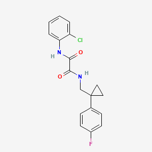 molecular formula C18H16ClFN2O2 B2883509 N1-(2-chlorophenyl)-N2-((1-(4-fluorophenyl)cyclopropyl)methyl)oxalamide CAS No. 1049438-54-1