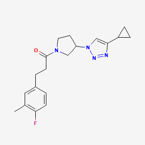 1-(3-(4-cyclopropyl-1H-1,2,3-triazol-1-yl)pyrrolidin-1-yl)-3-(4-fluoro-3-methylphenyl)propan-1-one