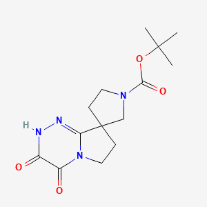 molecular formula C14H20N4O4 B2883513 tert-Butyl 3',4'-dioxo-3',4',6',7'-tetrahydro-2'H-spiro[pyrrolidine-3,8'-pyrrolo[2,1-c][1,2,4]triazine]-1-carboxylate CAS No. 1290627-16-5