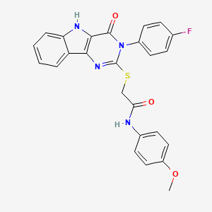 2-[[3-(4-fluorophenyl)-4-oxo-5H-pyrimido[5,4-b]indol-2-yl]sulfanyl]-N-(4-methoxyphenyl)acetamide