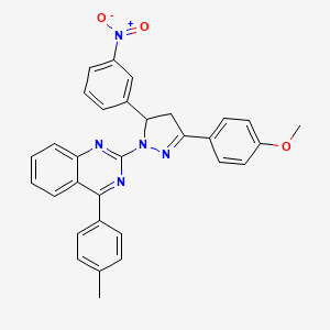 2-(3-(4-methoxyphenyl)-5-(3-nitrophenyl)-4,5-dihydro-1H-pyrazol-1-yl)-4-(p-tolyl)quinazoline