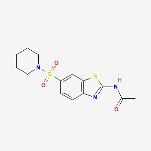 molecular formula C14H17N3O3S2 B2883538 N-(6-piperidin-1-ylsulfonyl-1,3-benzothiazol-2-yl)acetamide CAS No. 701951-43-1