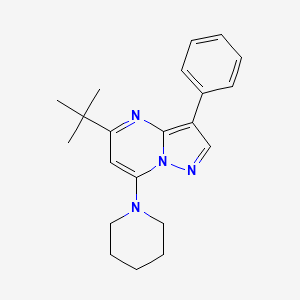 molecular formula C21H26N4 B2883545 5-Tert-butyl-3-phenyl-7-piperidin-1-ylpyrazolo[1,5-a]pyrimidine CAS No. 896826-60-1