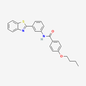 molecular formula C24H22N2O2S B2883556 N-[3-(1,3-benzothiazol-2-yl)phenyl]-4-butoxybenzamide CAS No. 312927-08-5