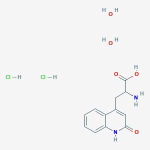 molecular formula C12H18Cl2N2O5 B2883561 2-Amino-3-(2-oxo-1,2-dihydroquinolin-4-yl)propanoic acid dihydrochloride dihydrate CAS No. 914769-50-9