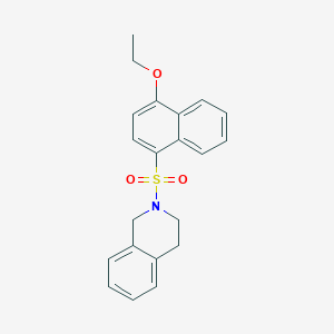 molecular formula C21H21NO3S B2883565 2-((4-Ethoxynaphthalen-1-yl)sulfonyl)-1,2,3,4-tetrahydroisoquinoline CAS No. 694474-39-0