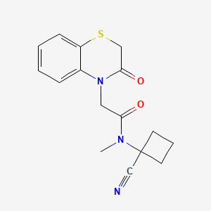 molecular formula C16H17N3O2S B2883574 N-(1-cyanocyclobutyl)-N-methyl-2-(3-oxo-3,4-dihydro-2H-1,4-benzothiazin-4-yl)acetamide CAS No. 1258742-58-3