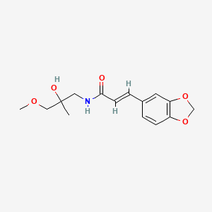 molecular formula C15H19NO5 B2883583 (E)-3-(苯并[d][1,3]二氧杂环-5-基)-N-(2-羟基-3-甲氧基-2-甲基丙基)丙烯酰胺 CAS No. 1334377-01-3