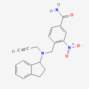 molecular formula C20H19N3O3 B2883587 4-{[(2,3-dihydro-1H-inden-1-yl)(prop-2-yn-1-yl)amino]methyl}-3-nitrobenzamide CAS No. 1241612-11-2