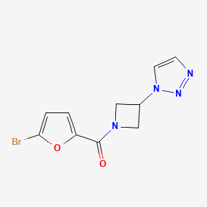 molecular formula C10H9BrN4O2 B2883589 (3-(1H-1,2,3-triazol-1-yl)azetidin-1-yl)(5-bromofuran-2-yl)methanone CAS No. 2034362-64-4