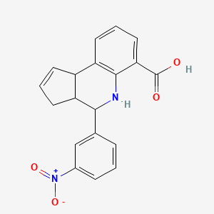 molecular formula C19H16N2O4 B2883599 4-(3-硝基苯基)-3a,4,5,9b-四氢-3H-环戊[c]喹啉-6-羧酸 CAS No. 306969-25-5