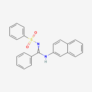 molecular formula C23H18N2O2S B2883604 N-(萘-2-基)-N'-(苯磺酰基)苯并咪酰胺 CAS No. 301195-00-6