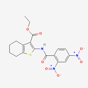 molecular formula C18H17N3O7S B2883612 Ethyl 2-(2,4-dinitrobenzamido)-4,5,6,7-tetrahydrobenzo[b]thiophene-3-carboxylate CAS No. 333358-88-6