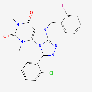 8-(2-Chlorophenyl)-5-[(2-fluorophenyl)methyl]-1,3-dimethylpurino[8,9-c][1,2,4]triazole-2,4-dione