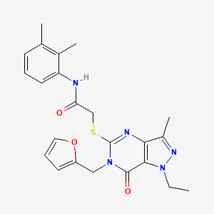 molecular formula C23H25N5O3S B2883621 N-(2,3-dimethylphenyl)-2-((1-ethyl-6-(furan-2-ylmethyl)-3-methyl-7-oxo-6,7-dihydro-1H-pyrazolo[4,3-d]pyrimidin-5-yl)thio)acetamide CAS No. 1359311-86-6