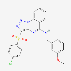 molecular formula C23H18ClN5O3S B2883624 3-[(4-chlorophenyl)sulfonyl]-N-(3-methoxybenzyl)[1,2,3]triazolo[1,5-a]quinazolin-5-amine CAS No. 895646-96-5