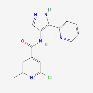 2-Chloro-6-methyl-N-(5-pyridin-2-yl-1H-pyrazol-4-yl)pyridine-4-carboxamide