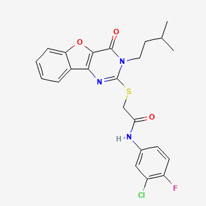 N-(3-chloro-4-fluorophenyl)-2-{[3-(3-methylbutyl)-4-oxo-3,4-dihydro[1]benzofuro[3,2-d]pyrimidin-2-yl]sulfanyl}acetamide