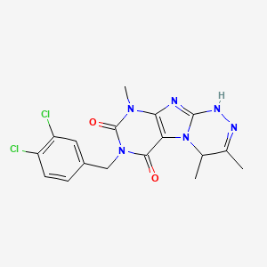 molecular formula C17H16Cl2N6O2 B2883635 7-(3,4-二氯苄基)-3,4,9-三甲基-1,4-二氢-[1,2,4]三嗪[3,4-f]嘌呤-6,8(7H,9H)-二酮 CAS No. 919008-36-9