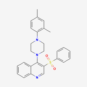 molecular formula C27H27N3O2S B2883637 3-(苯磺酰基)-4-[4-(2,4-二甲苯基)哌嗪-1-基]喹啉 CAS No. 866844-34-0