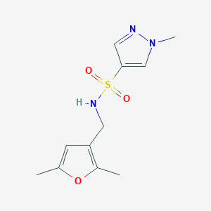 molecular formula C11H15N3O3S B2883640 N-((2,5-二甲基呋喃-3-基)甲基)-1-甲基-1H-吡唑-4-磺酰胺 CAS No. 1797296-34-4