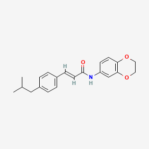 molecular formula C21H23NO3 B2883647 3-(4-(2-Methylpropyl)phenyl)-N-(4-oxachroman-6-YL)prop-2-enamide CAS No. 840526-88-7
