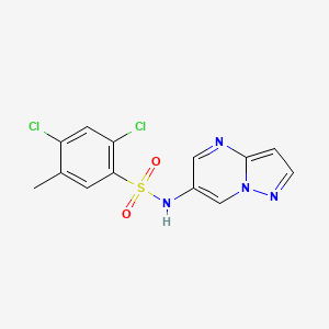 molecular formula C13H10Cl2N4O2S B2883651 2,4-二氯-5-甲基-N-(吡唑并[1,5-a]嘧啶-6-基)苯磺酰胺 CAS No. 2034234-89-2