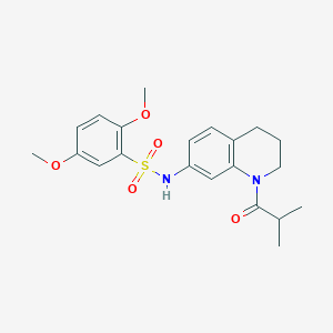 molecular formula C21H26N2O5S B2883660 N-(1-isobutyryl-1,2,3,4-tetrahydroquinolin-7-yl)-2,5-dimethoxybenzenesulfonamide CAS No. 1005300-94-6