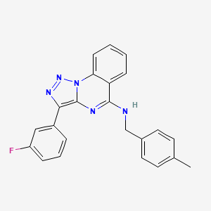molecular formula C23H18FN5 B2883671 3-(3-氟苯基)-N-[(4-甲基苯基)甲基]三唑并[1,5-a]喹唑啉-5-胺 CAS No. 866847-13-4