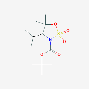 molecular formula C12H23NO5S B2883674 叔丁基 (4R)-5,5-二甲基-2,2-二氧代-4-(丙-2-基)-1,2lambda6,3-恶噻唑烷-3-羧酸酯 CAS No. 2225127-00-2