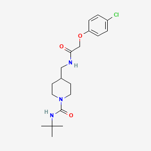 molecular formula C19H28ClN3O3 B2883678 N-(tert-butyl)-4-((2-(4-chlorophenoxy)acetamido)methyl)piperidine-1-carboxamide CAS No. 1235064-96-6