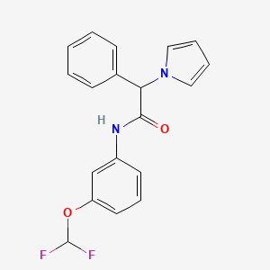 molecular formula C19H16F2N2O2 B2883684 N-(3-(difluoromethoxy)phenyl)-2-phenyl-2-(1H-pyrrol-1-yl)acetamide CAS No. 1351581-69-5