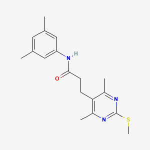 molecular formula C18H23N3OS B2883687 3-(4,6-dimethyl-2-methylsulfanylpyrimidin-5-yl)-N-(3,5-dimethylphenyl)propanamide CAS No. 930983-09-8