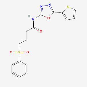 4-(phenylsulfonyl)-N-(5-(thiophen-2-yl)-1,3,4-oxadiazol-2-yl)butanamide