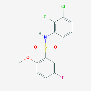 molecular formula C13H10Cl2FNO3S B288370 N-(2,3-dichlorophenyl)-5-fluoro-2-methoxybenzenesulfonamide 