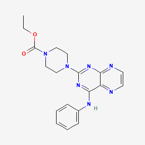 molecular formula C19H21N7O2 B2883700 4-[4-(苯氨基)蝶啶-2-基]哌嗪甲酸乙酯 CAS No. 946290-96-6