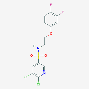 molecular formula C13H10Cl2F2N2O3S B2883703 5,6-dichloro-N-[2-(3,4-difluorophenoxy)ethyl]pyridine-3-sulfonamide CAS No. 1788623-77-7