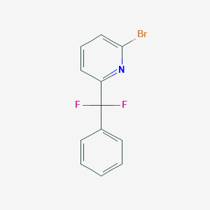 molecular formula C12H8BrF2N B2883707 2-溴-6-[二氟(苯基)甲基]吡啶 CAS No. 2580186-08-7