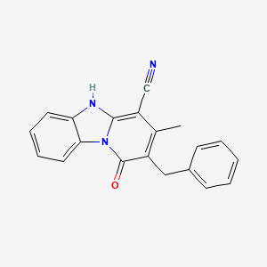 2-benzyl-3-methyl-1-oxo-5H-pyrido[1,2-a]benzimidazole-4-carbonitrile