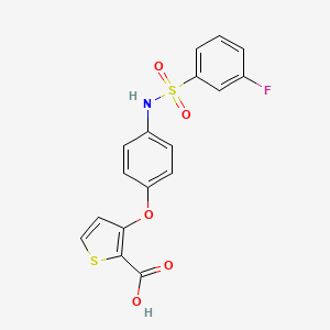 B2883719 3-(4-{[(3-Fluorophenyl)sulfonyl]amino}phenoxy)-2-thiophenecarboxylic acid CAS No. 882747-66-2