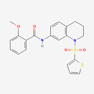 B2883730 2-methoxy-N-(1-(thiophen-2-ylsulfonyl)-1,2,3,4-tetrahydroquinolin-7-yl)benzamide CAS No. 898429-79-3
