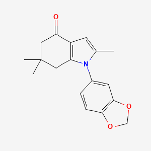 molecular formula C18H19NO3 B2883732 1-(1,3-苯并二氧杂环-5-基)-2,6,6-三甲基-1,5,6,7-四氢-4H-吲哚-4-酮 CAS No. 497060-14-7
