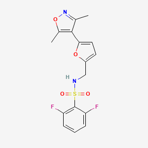 N-{[5-(3,5-dimethyl-1,2-oxazol-4-yl)furan-2-yl]methyl}-2,6-difluorobenzene-1-sulfonamide