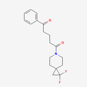 molecular formula C18H21F2NO2 B2883749 1-{1,1-Difluoro-6-azaspiro[2.5]octan-6-yl}-5-phenylpentane-1,5-dione CAS No. 2097861-36-2