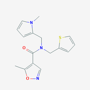 5-methyl-N-((1-methyl-1H-pyrrol-2-yl)methyl)-N-(thiophen-2-ylmethyl)isoxazole-4-carboxamide