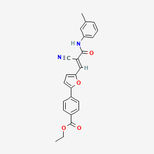 (E)-ethyl 4-(5-(2-cyano-3-oxo-3-(m-tolylamino)prop-1-en-1-yl)furan-2-yl)benzoate