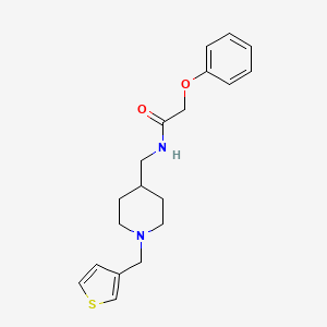 molecular formula C19H24N2O2S B2883757 2-phenoxy-N-((1-(thiophen-3-ylmethyl)piperidin-4-yl)methyl)acetamide CAS No. 1234908-03-2