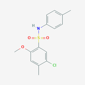 molecular formula C15H16ClNO3S B288376 5-chloro-2-methoxy-4-methyl-N-(4-methylphenyl)benzenesulfonamide 