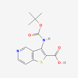 molecular formula C13H14N2O4S B2883764 3-[(2-Methylpropan-2-yl)oxycarbonylamino]thieno[3,2-c]pyridine-2-carboxylic acid CAS No. 2248396-46-3